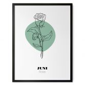 Personalisierbares Poster Monatsblume Juni 