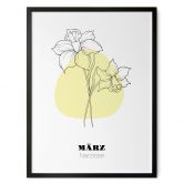 Personalisierbares Poster Monatsblume März 