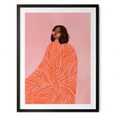 Poster Frau mit orangefarbener Decke - Müller 