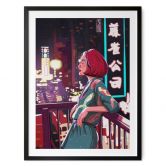 Plakat-pige på en balkon i Japan - Oliveira 
