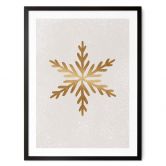Poster Weihnachten - Goldene Schneeflocke - Orara Studio 