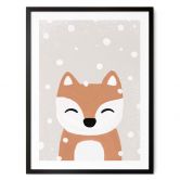 Poster Schneefuchs - Kinderposter - Orara Studio 