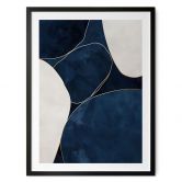 Poster Geometrische Balance in Blau und Weiß - Paksoylu 