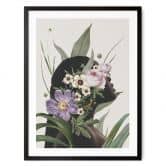Poster Frida Floral Studio - Frauensilhouette mit Lila Blumen 