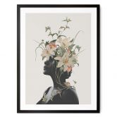 Poster Frida Floral Studio - Frauensilhouette mit Lilienblüten 