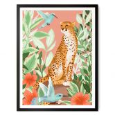 Poster Goed Blauw - Tropisch Pink 