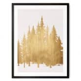 Poster Kubistika - Goldener Tannenwald 