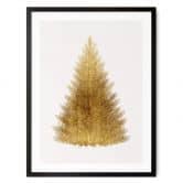 Poster Kubistika - Goldener Weihnachtsbaum 