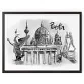 Poster Love your City - Berlijn zwart wit 