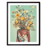 Poster Moth - Frau mit Sommerblumen auf dem Kopf 