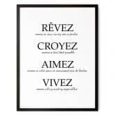 Poster Rêvez croyez aimez vivez 