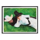 Poster Sargent - Twee meisjes op het gazon 