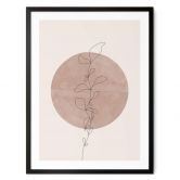 Poster The Miuus Studio - Line Art - Pflanze vor Vollmond 