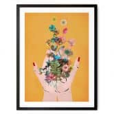 Poster Treechild - Bunte Blumen in Fridas Händen 