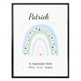 Personalisiertes Poster Regenbogen - blau 