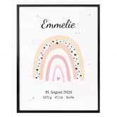 Personalisiertes Poster Regenbogen - rosa 