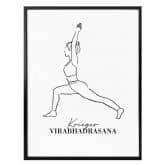 Poster Yoga - Krieger - Line Art 