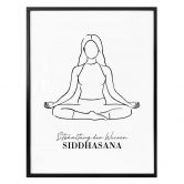 Poster Yoga Sitzhaltung der Weisen - Line Art 