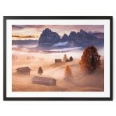 Poster Herbstnebel in den Alpen - Selagea 