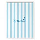 Poster personnalisable rayures bleues 