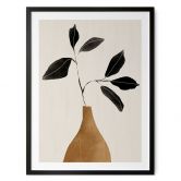 Poster Stilleben fürs Wohnzimmer - Zweig in goldener Vase - ThingDesign 