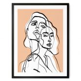 Poster Line Art Porträt von zwei Frauen - Treechild 