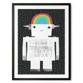 Poster für Kinder - Regenbogen-Roboter Sleep Laugh Create - Treechild 
