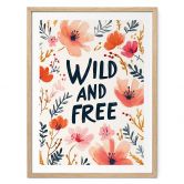 Poster Wild and free mit Aquarell-Blumen - Treechild 