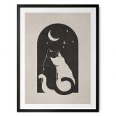 Animal Poster Two cats in the moonlight - Tunaboylu 