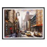 Poster Roter Schirm in New York Aquarell 
