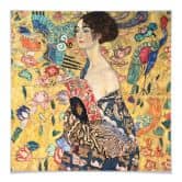 Poster Klimt - Dame mit Fächer - quadratisch 