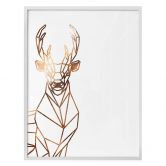 Poster Origami Hirsch - Kupferoptik 