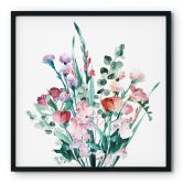 Plakat Wildflowers Bouquet in Spring - Goed Blauw - Square 