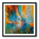 Poster Urbanes Licht in Blau und Orange - Schmucker - Quadratisch 