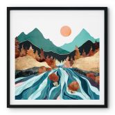 Poster Berg Land Fluss - SpaceFrog Designs 