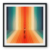 Poster Frau vor der Regenbogen-Kulisse - Taudalpoi - Quadratisch 