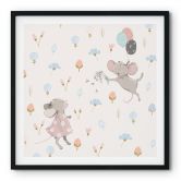 Poster Kleine Mäuse mit Luftballons - UN Designs 