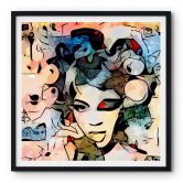 Poster Zamart - Hommage an Miro - Der Anruf - Quadratisch 