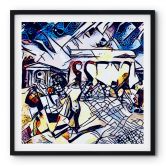 Poster Zamart - Kandinsky trifft Berlin Himmelblau - Quadratisch 