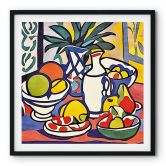 Poster Milch und Obst - Inspiriert von Matisse - Zamart - Quadratisch 
