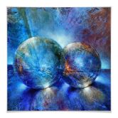 Poster Schmucker - Zwei blaue Murmeln 