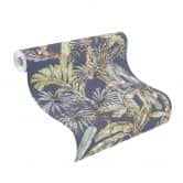 Rasch Papier peint intissé à motifs Florentine III bleu foncé 