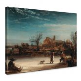Canvas Rembrandt - Winterlandschap 