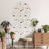 Wandtattoo Rundbogen Wandpaneel Bunte Wildblumen - UN Design - schmal 