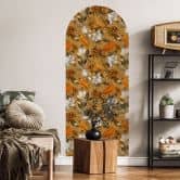 Wandtattoo Rundbogen Wandpaneel Tropisch in ocker - UN Design - schmal 