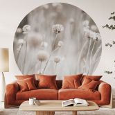 Papier peint fleurs séchées dans des tons doux - Annie - rond - papier peint intissé/papier peint intissé autocollant 