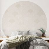 Fototapete Abstrakte Halbkreise in Soft Beige - Bloomery Decor - Rund - Selbstklebend/Vlies 