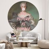 Wall Mural with saying The future is female - Grace Digital Art - Round - non self-adhesive/self-adhesive wallpapers 