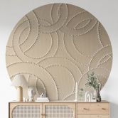 Fototapete mit 3D-Design - Abstrakte Ringe beige - Grande - Rund - Selbstklebend/Vlies 