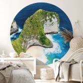 Papier peint plage côte rocheuse de Nusa Penida - Hugonnard - Rond - papier peint intissé/papier peint intissé autocollant 